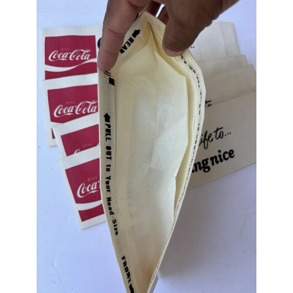 Vintage Coca-Cola Advertising 5 Lot Coke Paper Cap Hat It's The Real Thing‎ NOS